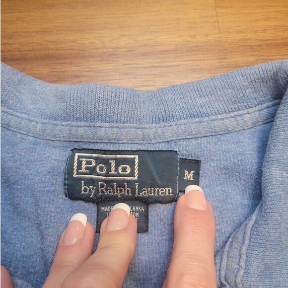Polo Ralph Lauren Men’s M 1/4 Zip Pullover – Heather Blue – GUC – Visible Flaw - Picture 4 of 10